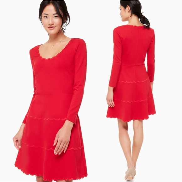 kate spade Dresses Kate Spade New York Scallop Ponte Dress In
